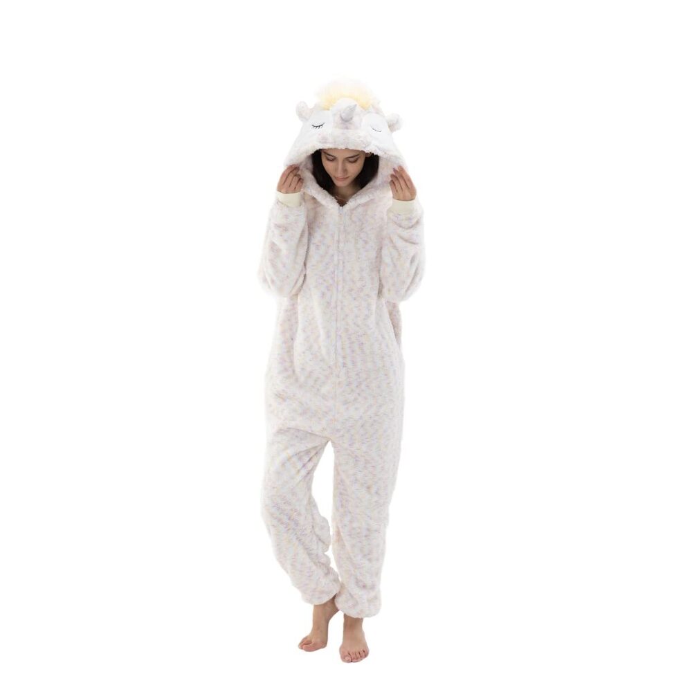 8881 Adult Unicorn Oneise, Cartoon One Piece Pajamas Halloween Christmas
